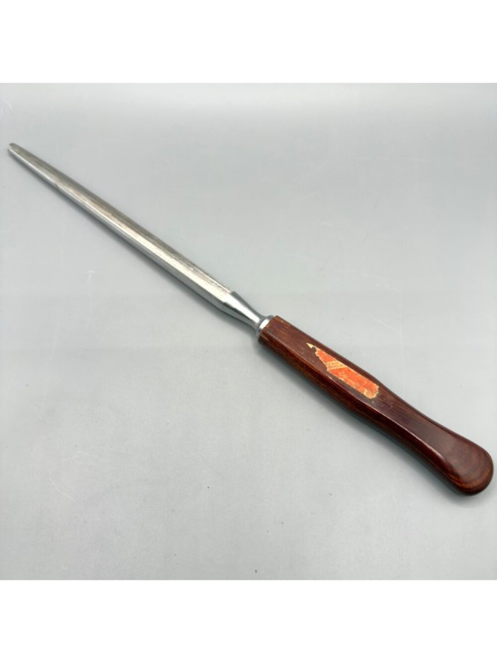 FLINT England Knife Sharpening Steel Mahogany Handle Stainless 13"